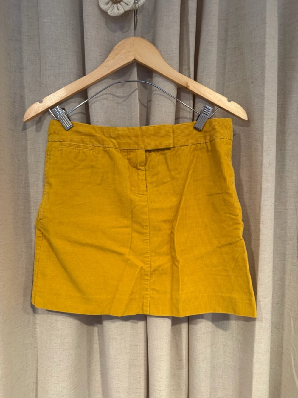 J. Crew Mustard Corduroy Mini Skirt 0